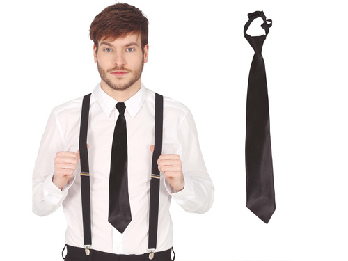 Czarny krawat - 47 cm - 1 szt.