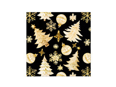 Serwetki z bożonarodzeniowym nadrukiem czarne - 33 cm - 20 szt.