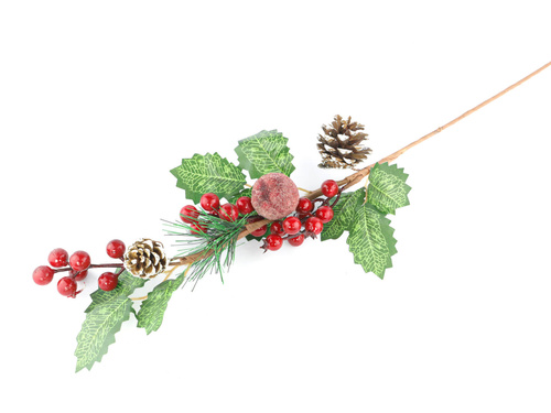 Dekoracja gałązka świąteczna - 60 cm - 1 szt.
