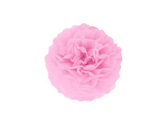 Dekoracja wisząca pompon kwiat - jasny róż - 25 cm - 1 szt.