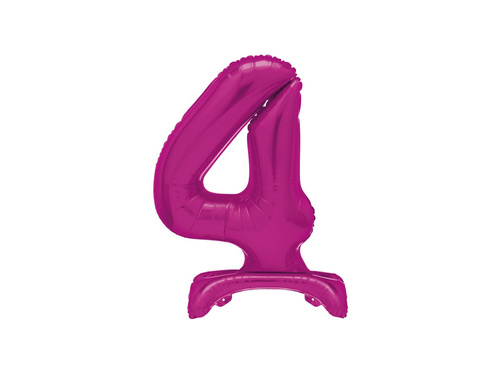 Balon foliowy stojący cyfra 4 różowy - 76 cm - 1szt.