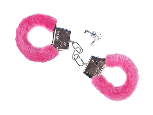 Kajdanki różowe z futerkiem - 1 szt.