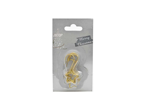Zawieszki na choinkę gwiazdki metalowe złote - 12 szt.