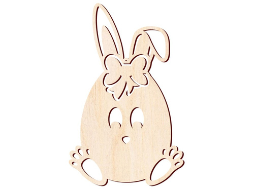 Jajko-Zajączek Wielkanocny drewniany z klapniętym uchem - 57 cm - 1 szt.