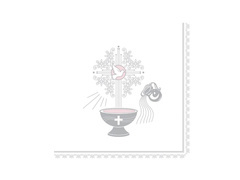 Serwetki Chrzest Święty różowe - 33 cm - 20 szt.