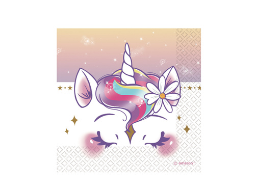 Serwetki urodzinowe Jednorożec - 33 cm - 16 szt.