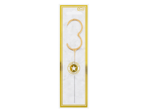 Zimne ognie złota cyferka 3 - 1 szt.