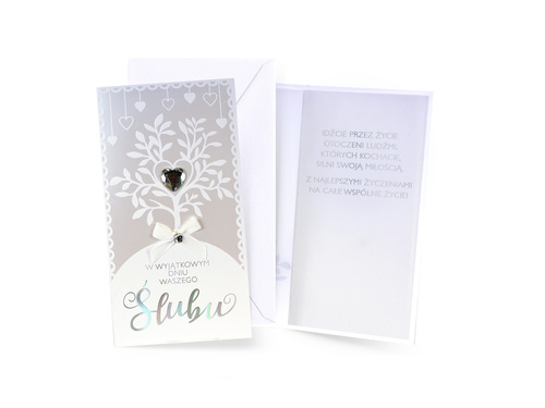 Kartka prezentowa na ślub z kopertą - 1 szt.