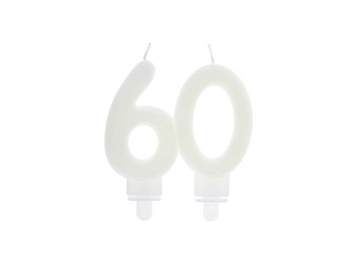Świeczka na 60-tkę fluorescencyjna - 9 cm - 1 szt.