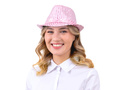Kapelusz z cekinami jasny różowy - 1 szt.