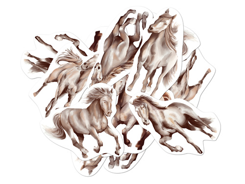 Dekoracja dwustronna Koniki - 12 szt.