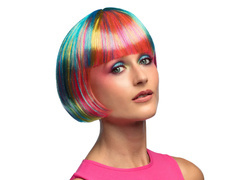 Peruka bob tęczowa - 1 szt.