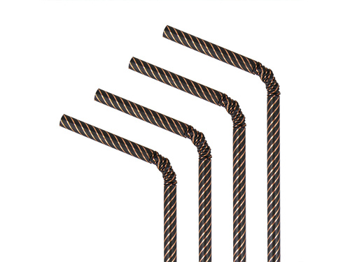 Słomki papierowe w paski - 19,5 cm - 10 szt.