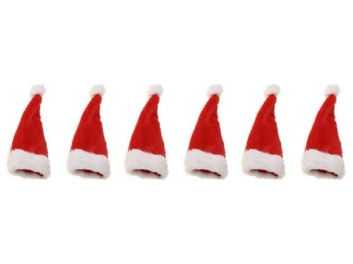 Czapeczki Mikołaja na sztućce, butelkę - 24 szt.