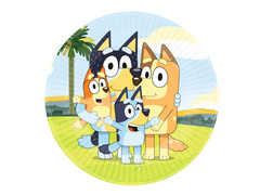 Talerzyki papierowe na urodziny Bluey - 23 cm - 8 szt.