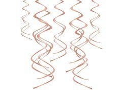 Dekoracja wisząca świderki różowe złoto - 60 cm - 5 szt.