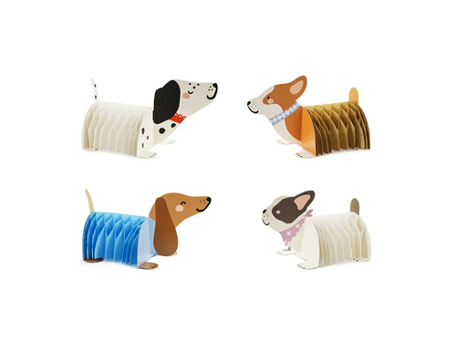 Rozetki papierowe Pieski - 4 szt.