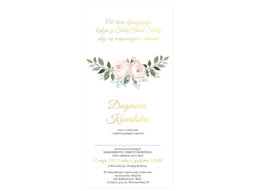 Zaproszenia personalizowane na chrzest - 6 szt.