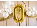 Balon foliowy cyfra 0 złota - 72 cm - 1 szt.
