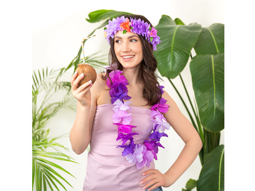 Wianek hawajski na głowę fioletowy - 1 szt.