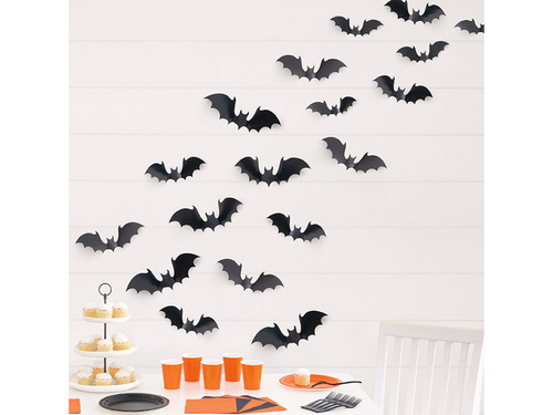 Dekoracja na ścianę Nietoperze - 24 szt.
