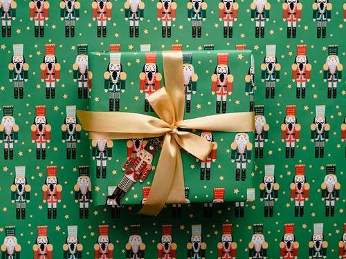 Papier do pakowania prezentów Dziadek do orzechów - 70 x 200 cm - 1 szt.