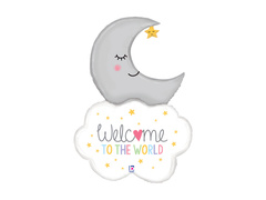 Balon foliowy Welcome Baby Moon - 57 x 81 cm - 1 szt.