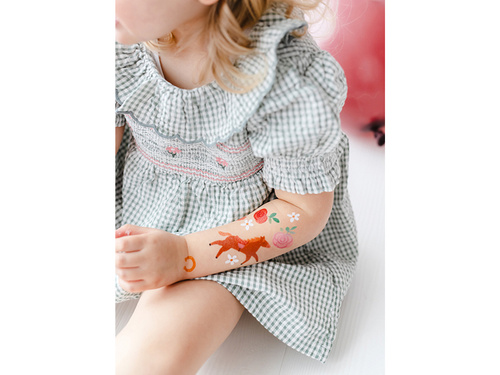 Tatuaże zmywalne Konie i kwiaty - 16 szt.