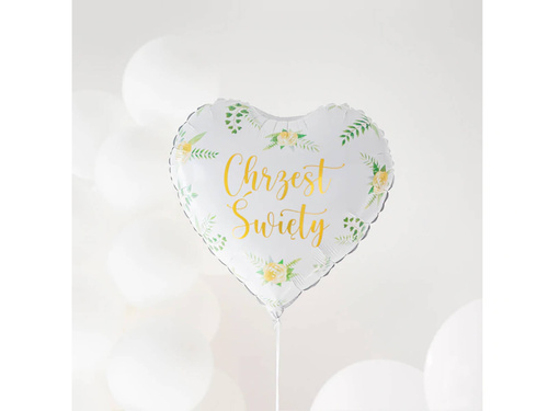 Balony foliowy serce Chrzest Święty - 45 cm - 1 szt.