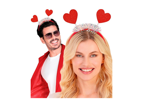 Opaska na głowę brokatowe serca