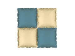 Balony foliowe Kwadraty beżowo-granatowe - 35 x 35 cm - 4 szt.