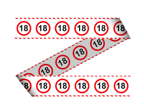 Baner taśma Znak zakazu 18tka - 15 m - 1 szt.