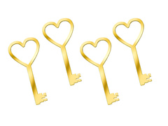 Klucz do wróżb z wosku złoty  - 13 cm - 4 szt.