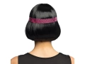Peruka Retro czarna z różową opaską - 1 szt.