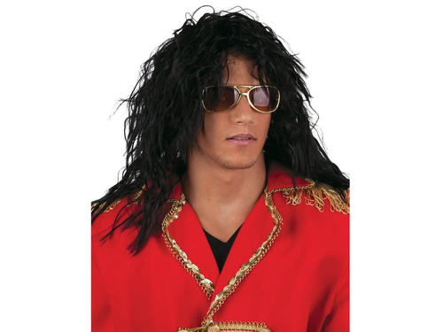 Czarna peruka z długimi włosami - 1 szt.