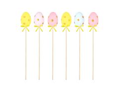 Dekoracja Wielkanocna Pisanki na Patyku - 6 szt.