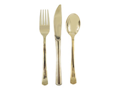 Sztućce plastikowe złote - 18 szt.