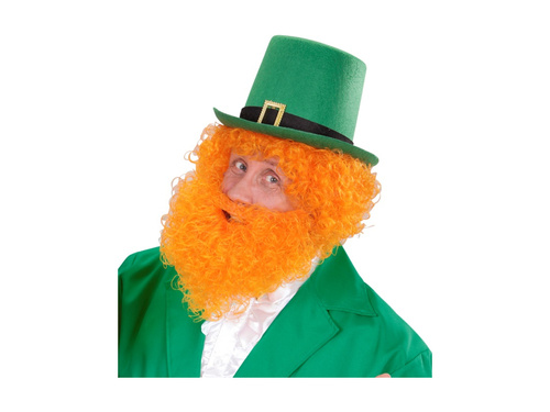 Pomarańczowa peruka kręcona Scots & Irish z brodą