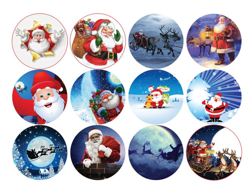 Opłatki na muffiny babeczki Świąteczne Mikołaje