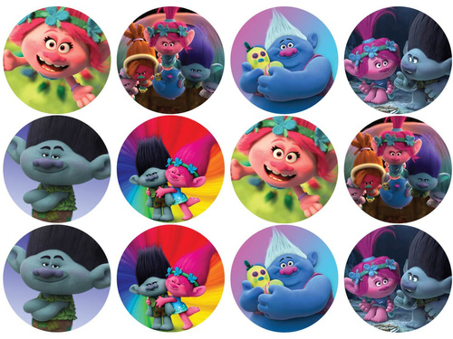 Opłatki na muffiny babeczki Trolle