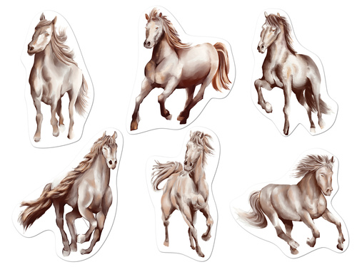 Dekoracja dwustronna Koniki - 12 szt.