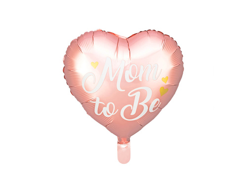 Balon foliowy Mom to Be na Baby Shower różowy - 35 cm - 1 szt.