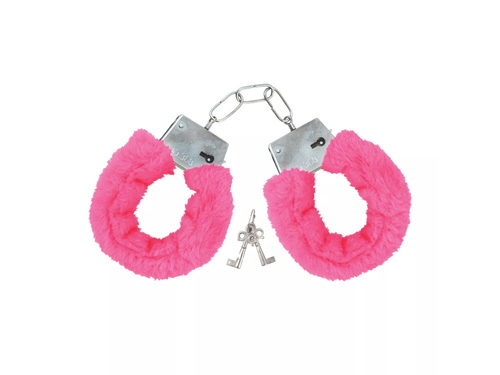 Kajdanki różowe z futerkiem - 1 szt.