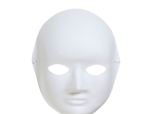 Maska papierowa biała DIY - 1 szt.