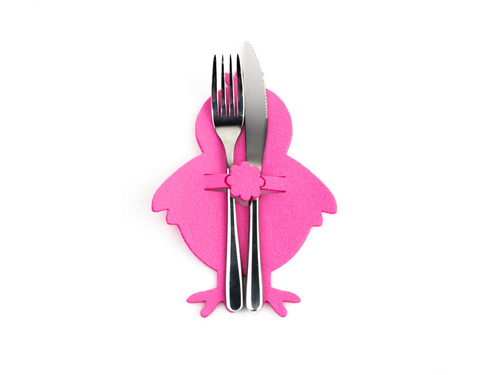 Etui na sztućce z miękkiego filcu - Kurczaczek Wielkanocny - 2 szt.