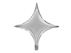 Balon foliowy Gwiazda srebrna - 42 cm - 1 szt.