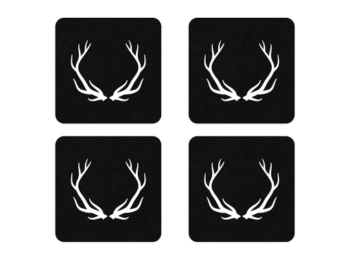 Podstawka kwadratowa pod kubek - Renifer - 10 cm - 4 szt.