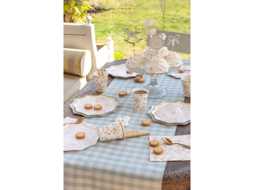 Dekoracja bieżnik na stół szałwiowy w kratkę - 40 cm x 5 m - 1 szt.