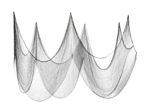 Czarny materiał na Halloween - 72 x 980 cm - 1 szt.