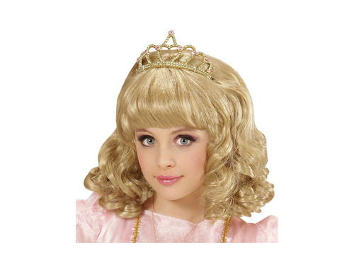 Blond peruka księżniczki z tiarą